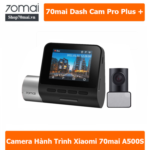 Camera hành trình 70mai Dash Cam Pro Plus+ A500S Quốc tế. Tích hợp sẵn GPS + cam sau - Bảo hành 12 tháng