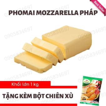 Phomai Mozzarella Pháp KHỐI LỚN 1KG - Làm Phomai Que, Pizza, Hot Dog, Phủ Tokbokki [TẶNG KÈM BỘT CHIÊN XÙ PANKO]