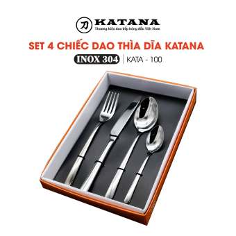 Bộ dao thìa dĩa KATANA inox 304 chống gỉ chống nhiễm chì - Set 4 và set 16 - Thìa súp - Thìa trà - Dĩa ăn - Dao bít tết inox cao cấp an toàn cho sức khỏe - hộp thìa dĩa thương hiệu KATANA Việt Nam