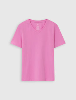 Áo phông nữ CANIFA  cổ tim basic chất liệu cotton spandex 6TS23A008