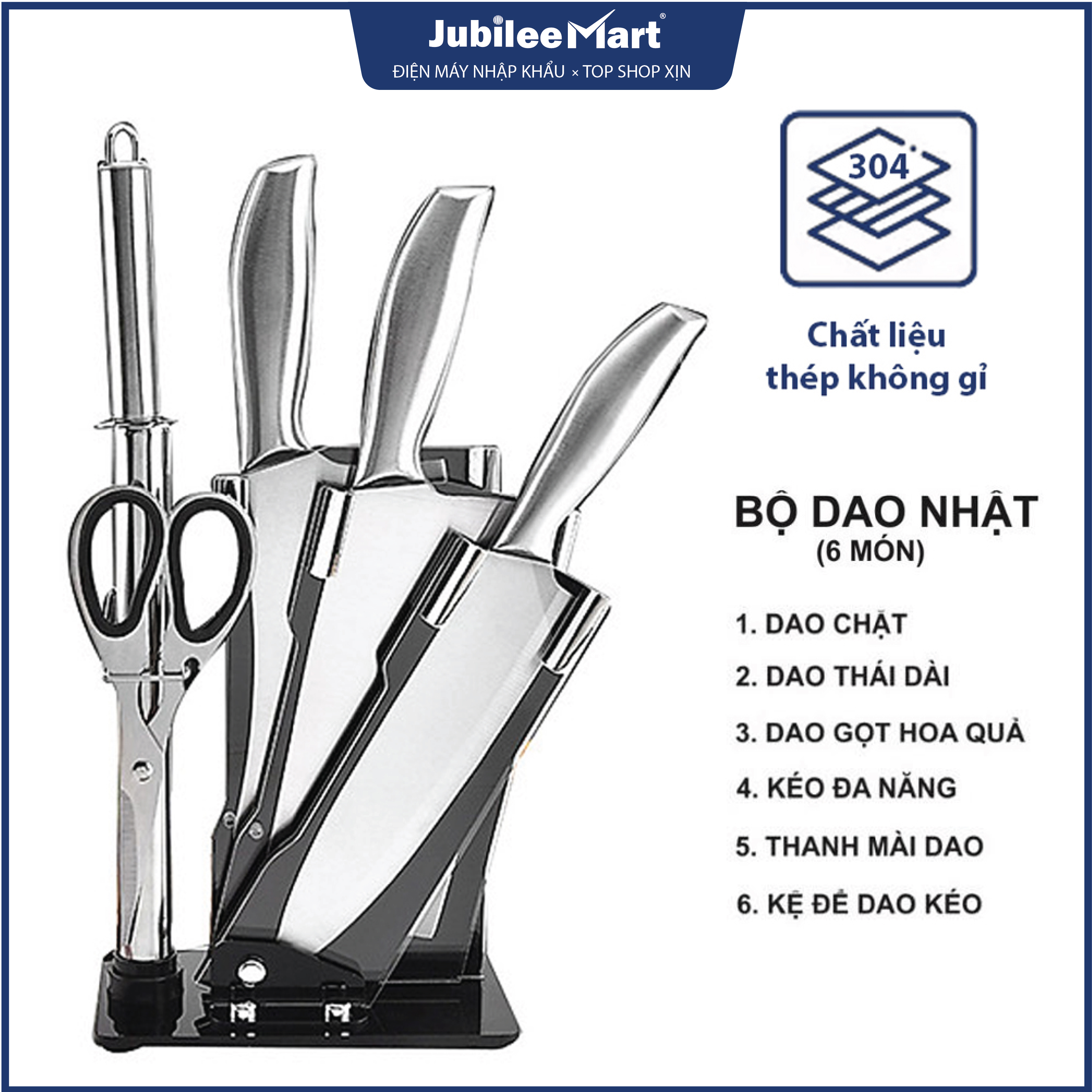 [Voucher 7% Max 800K]Bộ dao làm bếp 3DO - Dao chặt xương - Dao thái thịt cá - Dao thái rau củ - Dao gọt hoa quả - Kéo nhà bếp - Dao kéo nhà bếp - Chất liệu an toàn - Bảo hành 12 tháng