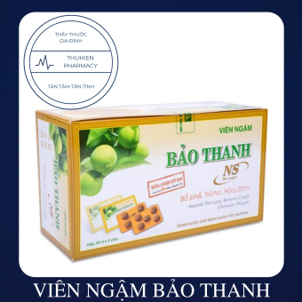 VIÊN NGẬM BẢO THANH KHÔNG ĐƯỜNG - BỔ PHẾ, TRỪ HO, HÓA ĐỜM (Vỉ 5 viên)