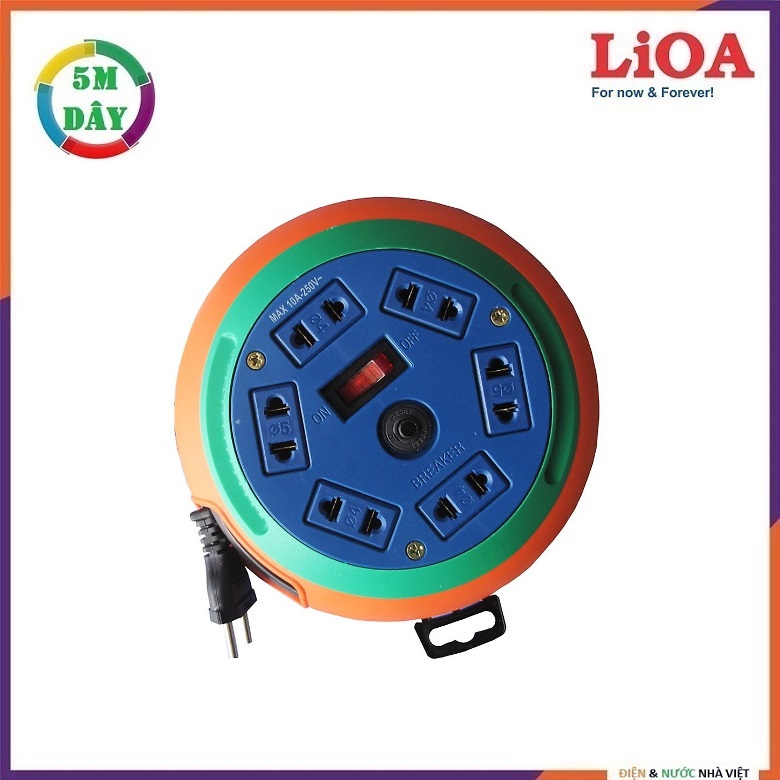 Ổ cắm lioa db52-10a đa năng quay tay
