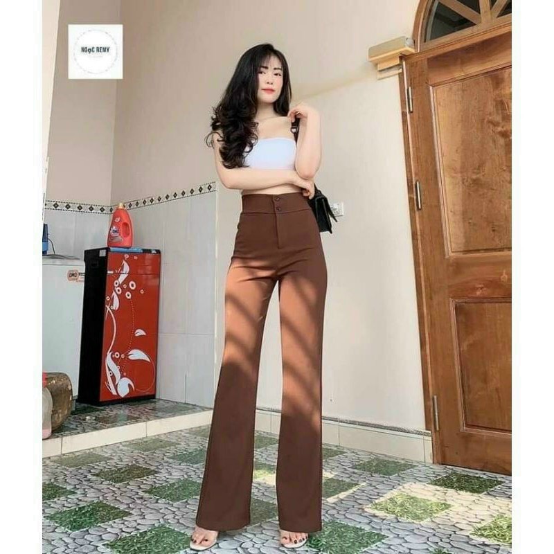 Hot quần ống loe cạp cao 2 cúc cực cá tính