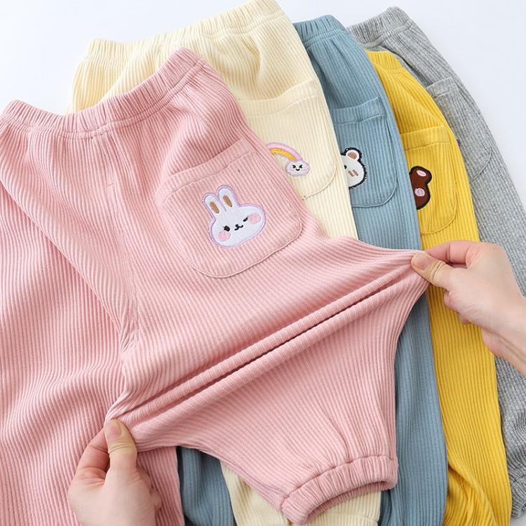 2 quần dài thun len tăm dày dặn, chống muỗi và côn trùng, có bo ống chân, siêu mịn và mềm mại cho Bé Trai/ Bé Gái, mặc được các mùa