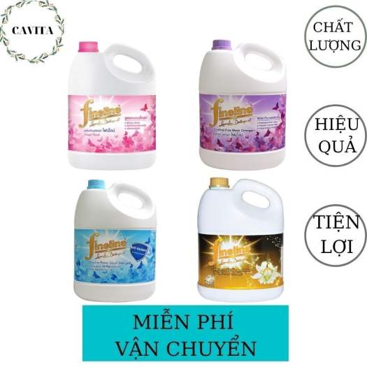 Nước Giặt Xả Fineline 3000ml Thái Lan CAVITA giúp giặt sạch các vết bẩn cứng đầu, làm mềm sợi vải