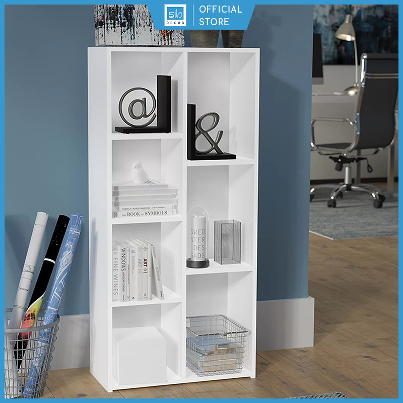 Kệ sách gỗ 7 ngăn có hậu 105.8 x 50 x 24cm sib decor cabinet