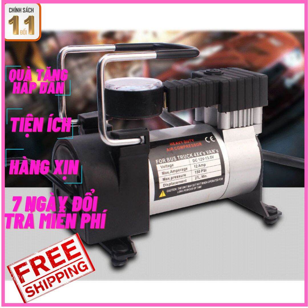Máy bơm lốp ô tô, xe máy dc12v chuyên dụng, bơm lốp ô tô xe máy chuyên dụng, máy bơm hơi điện dc12v 965kpa