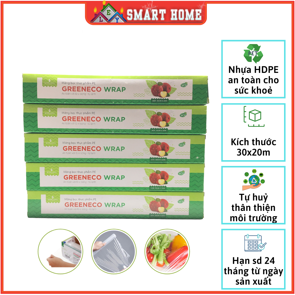 Màng bọc thực phẩm pe green eco 30cm*20m