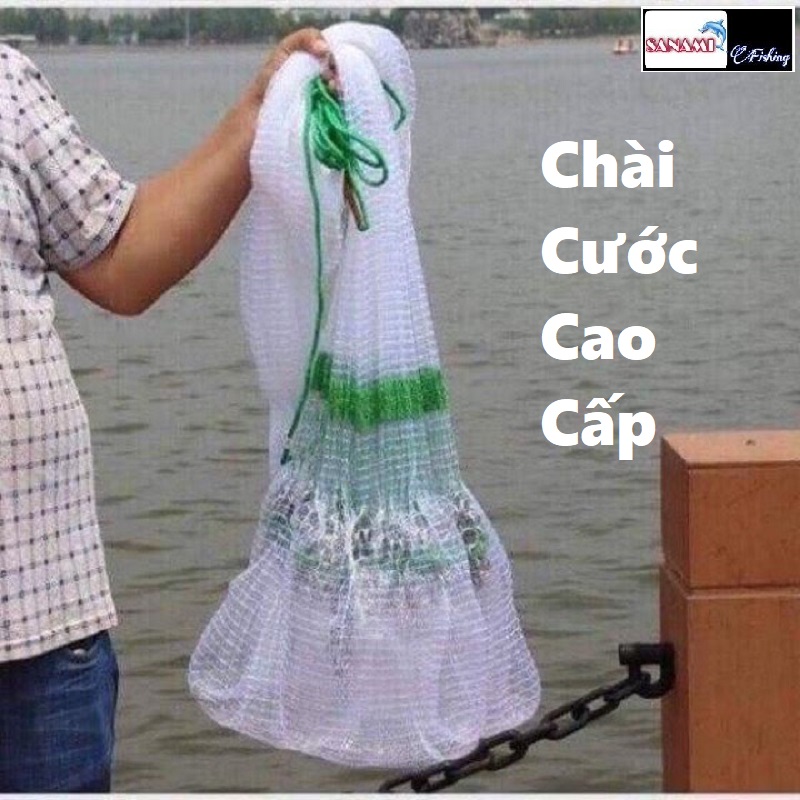 Chài Bắt Cá Nhập Khẩu Thái Lan LU06 Mắt Mau Chân Xích, Chân Chì Chất Liệu Cước Cao Cấp Siêu Bền Chuyên Đánh Bắt Thuỷ Sản