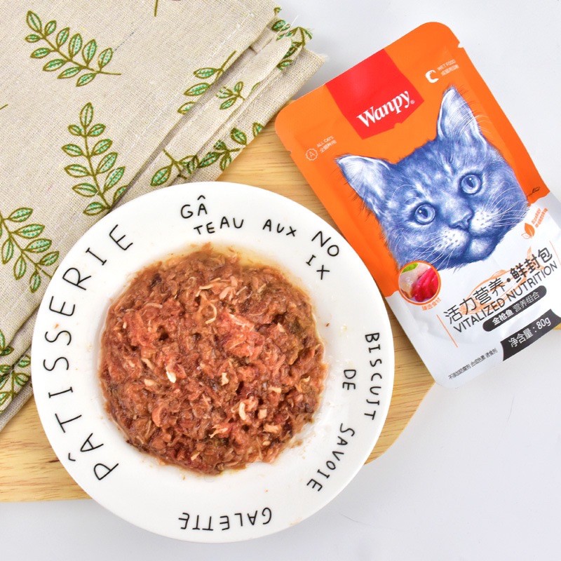 Súp thưởng, Pate Wanpy Cho Mèo túi 80g