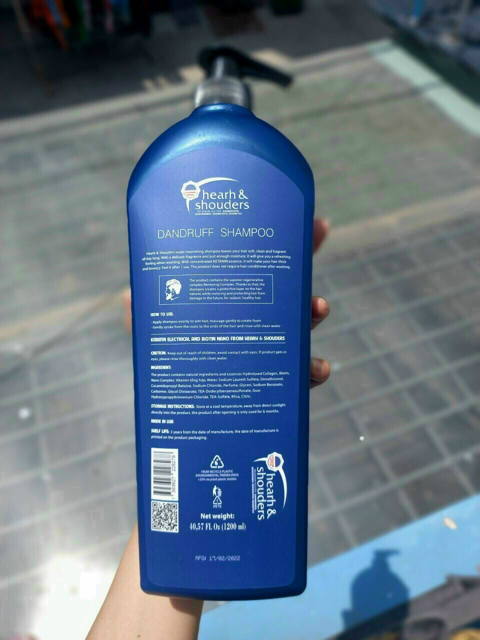 Dầu gội Head & Shoulders Mỹ đặc trị gàu và nấm da đầu, chai 1200ml