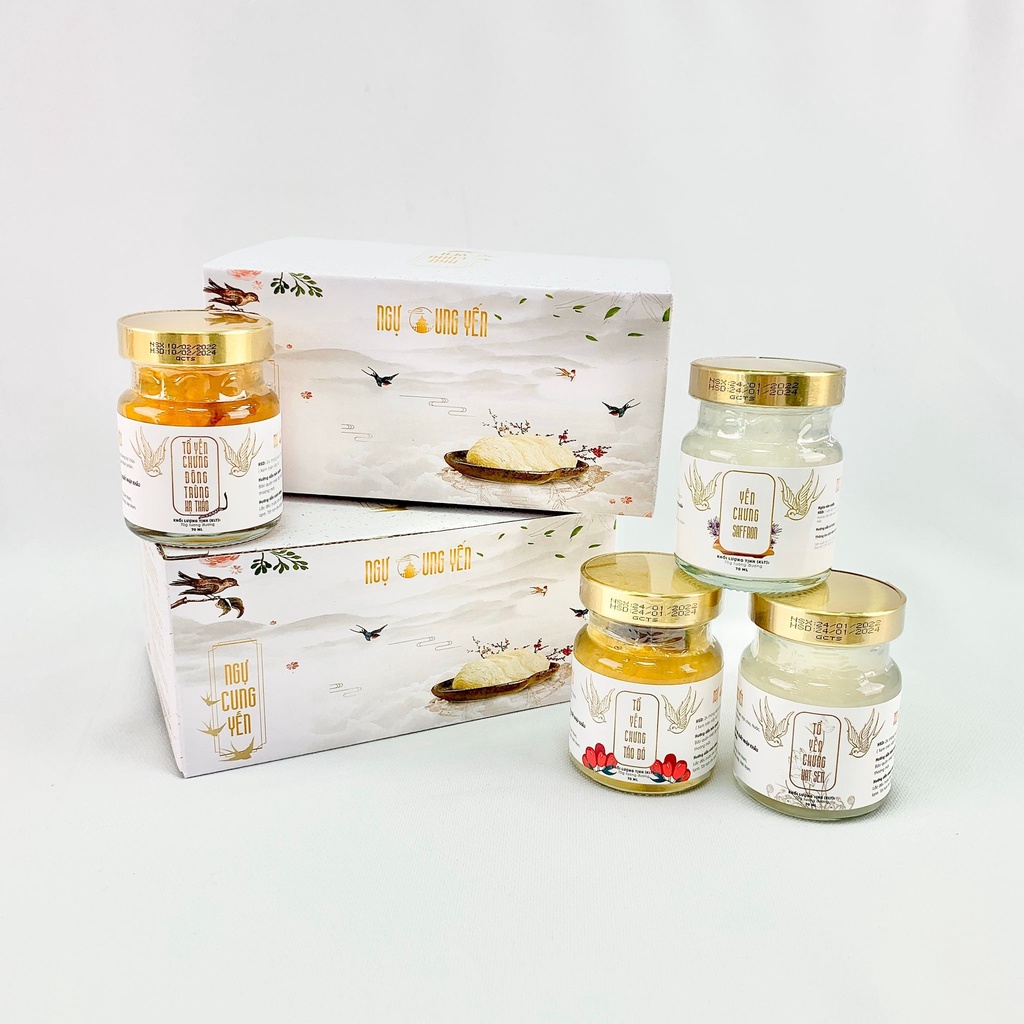Set 6 hũ yến sào chưng đông trùng hạ thảo ngự cung yến cải thiện và phục hồi sức khoẻ nhanh chóng 70ml/hũ