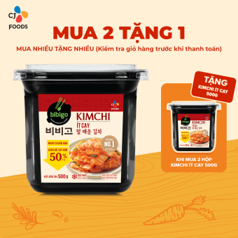 ] Kim chi Bibigo cải thảo cắt lát hộp 500g (Chay/Mặn/ít cay)