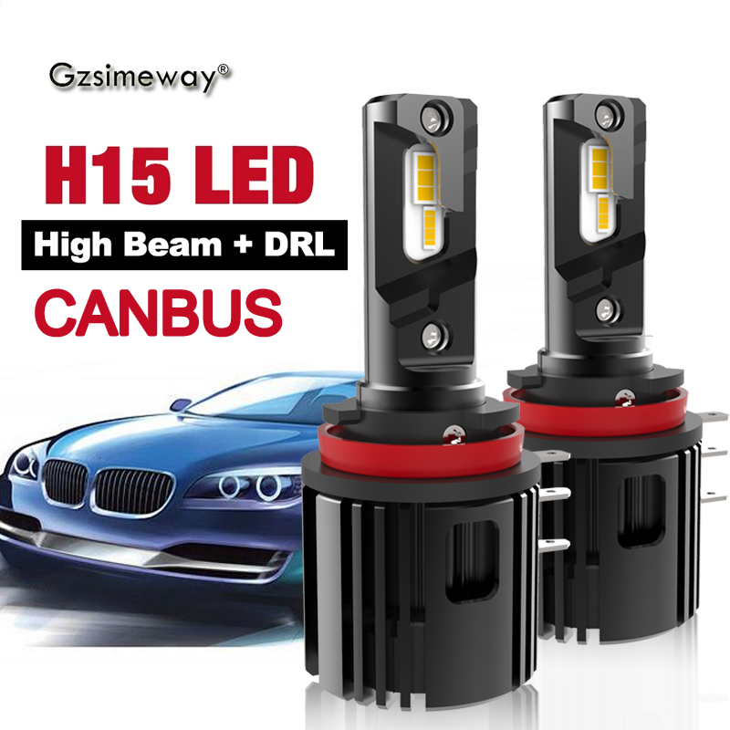 2 bóng đèn led 20000lm h15 đèn pha ô tô đèn chạy ban ngày chip csp 90w không lỗi canbus đèn ô tô turbo màu trắng 6000k
