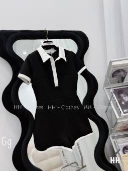 Jum gân đen cổ trụ viền trắng hot hit