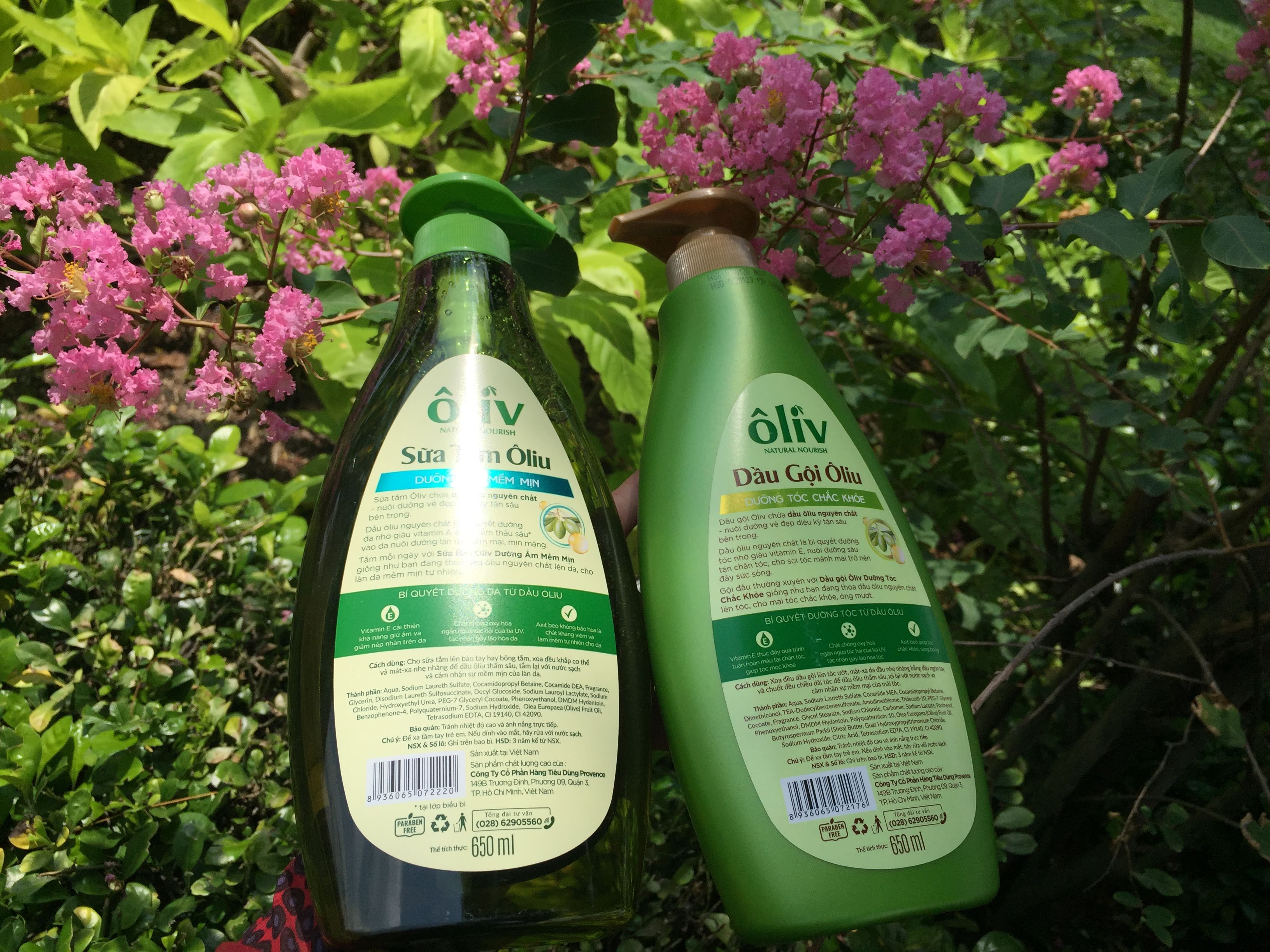 Combo dầu gội + sữa tắm tinh chất OLIVE 650 ml thơm ngất ngây
