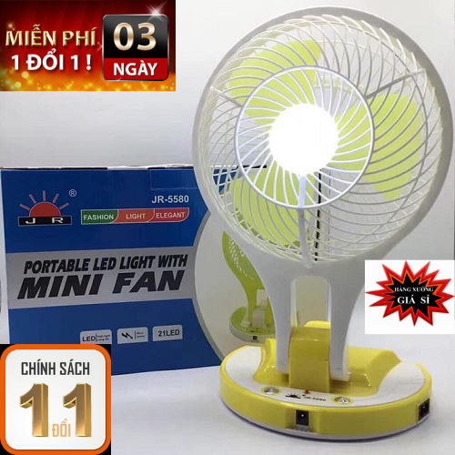 Quạt sạc điện mini fan ly 5580 có led phát sáng cực mát gấp gọn được - quạt sạc điện dự phòng đa năng 2 trong 1 - quạt và đèn led jr-5580 - quạt sạc tích điện kèm đèn led jr-5580 - quat sac dien - quạt mini - quạt bàn