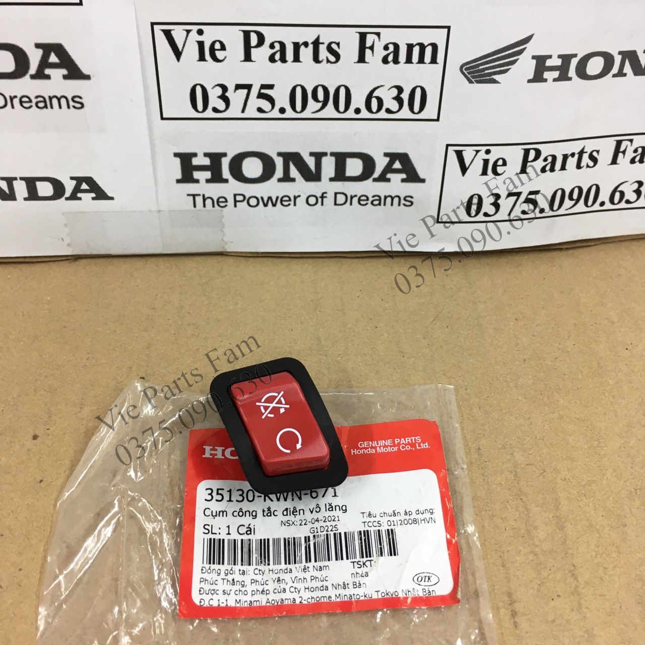 Nút công tắc đỏ sh 300i gắn ab, sh 2012-2017-2020-2022, vision thay cho nút idling stop, hàng din honda mới 100%