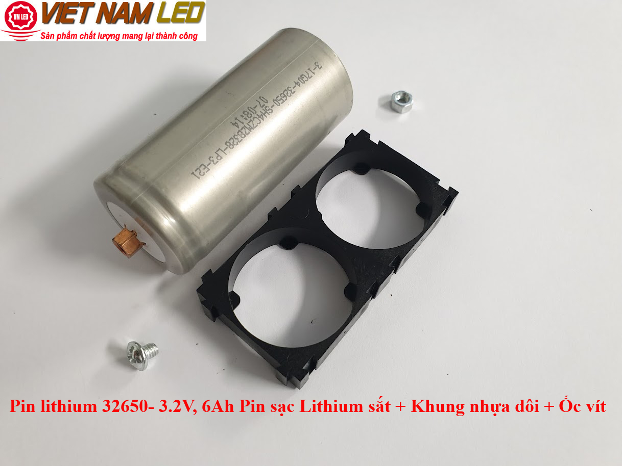 Pin lithium 32650  3.2V 6Ah 5Ah Pin sạc Lithium sắt tặng kèm ốc vít