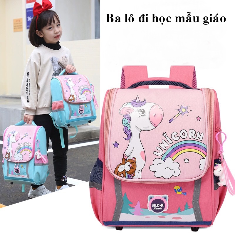 Balo đi học mẫu giáo họa Tiết Unicorn Khủng Long Phi Hành Gia MLD-K