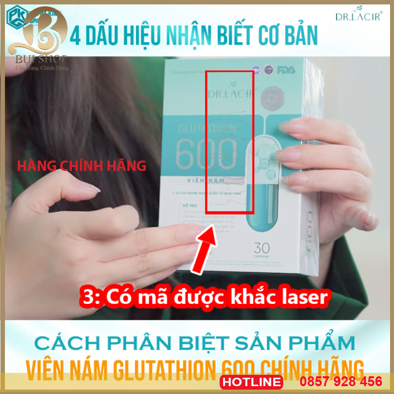 Viên uống nám trắng da glutathion 600 dr.lacir