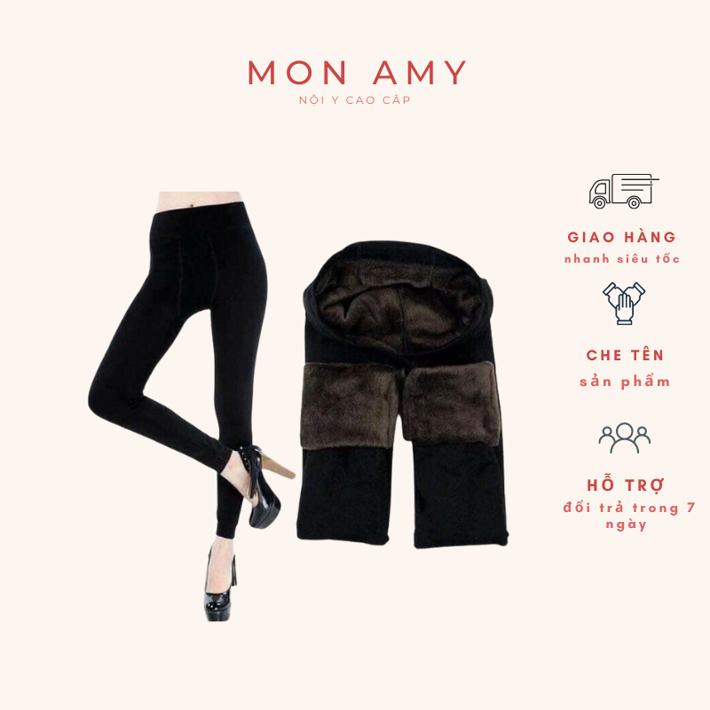 Quần Tất Lót Lông Giữ Nhiệt Quần legging Nữ Siêu Dày Siêu Ấm Hàng Đẹp Dẫm Gót Tiện Lợi Mon Amy