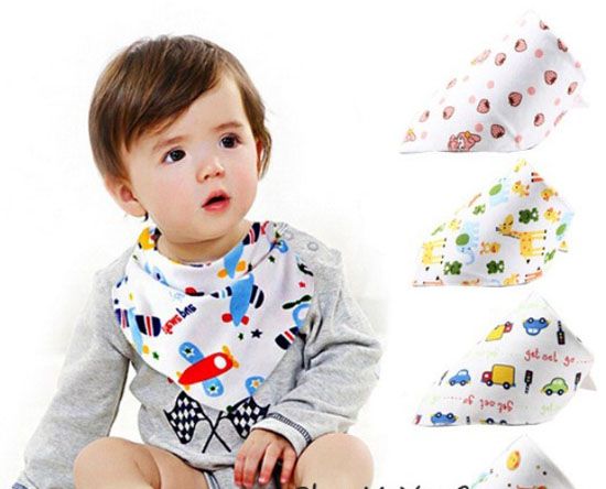Bộ 5 yếm ăn dặm vải xô xuất Nhật (cúc bấm)