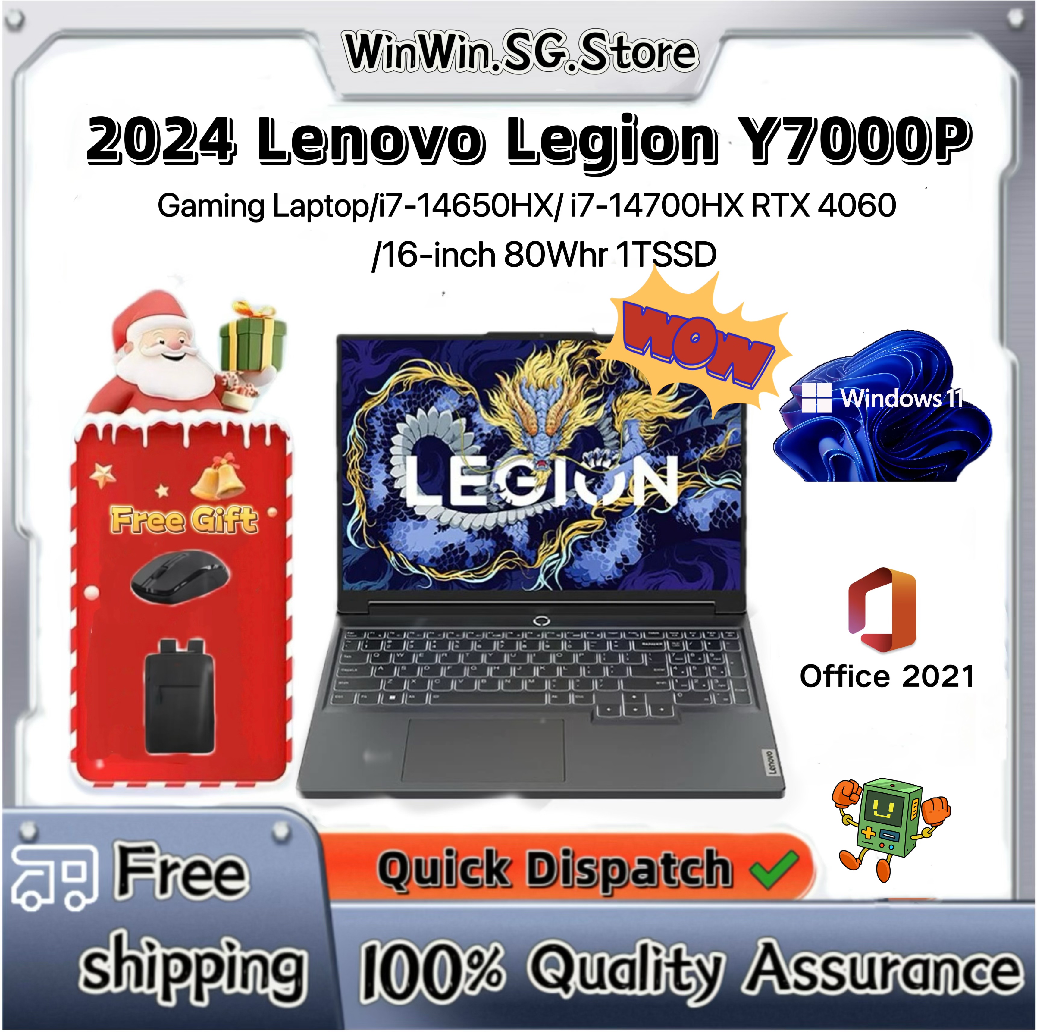 Lenovo Legion Y7000P Gaming Laptop With Intel Core I7-14650Hx, Rtx