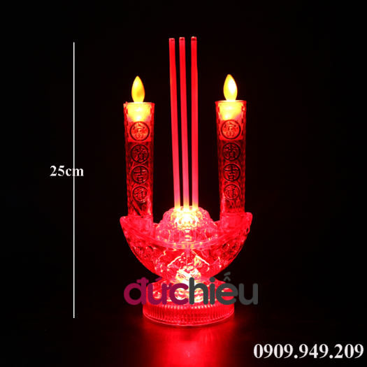Đèn dầu điện tử dùng pin ( 1 cây ) , đèn thờ cúng trang trí tết , bàn gia tiên - Đức Hiếu Shop