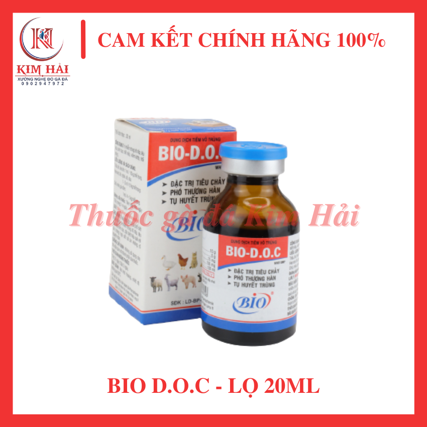 D.O.C của Bio-[lọ 20ml][dạng chích]-phòng và đ.ặc t.r.ị thương hàn,tụ huyết trùng,tiêu chảy,các bệnh đường tiêu hóa cho gà đá.(tặng kèm kim tiêm)