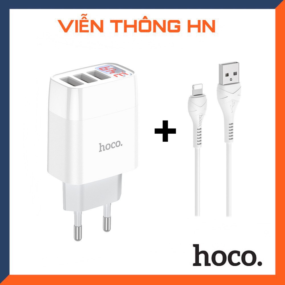 Bộ củ cáp sạc - Cục sạc Hoco ck93 kèm cáp sạc lightning type c micro usb cho mã đt iphone Samsung huawei oppo xiaomi sony vivo ..