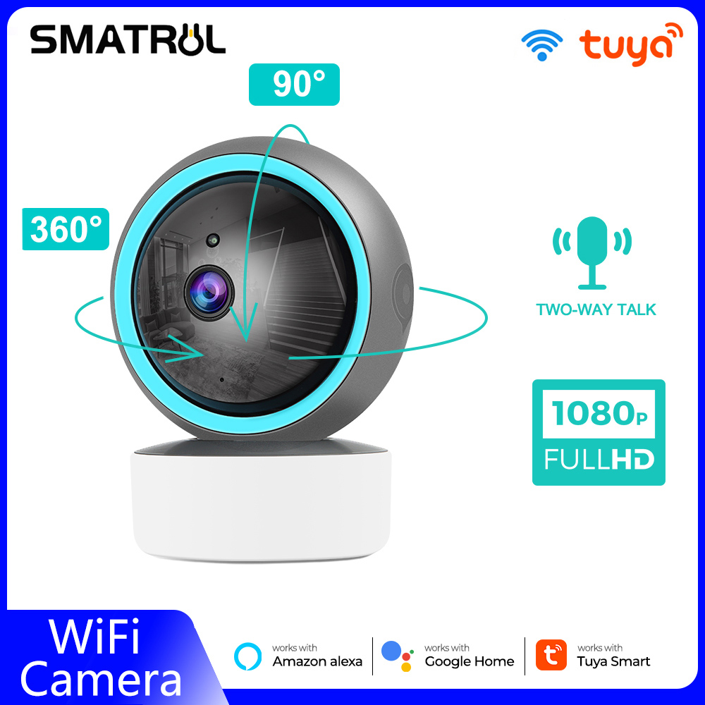 SMATRUL Camera WiFi IP 1080P Camera Giám Sát Tự Động Thông Minh Tuya Màn Hình PIR An Toàn Cho Trẻ Em 2 Chiều Cho Trang Chủ Google Alexa