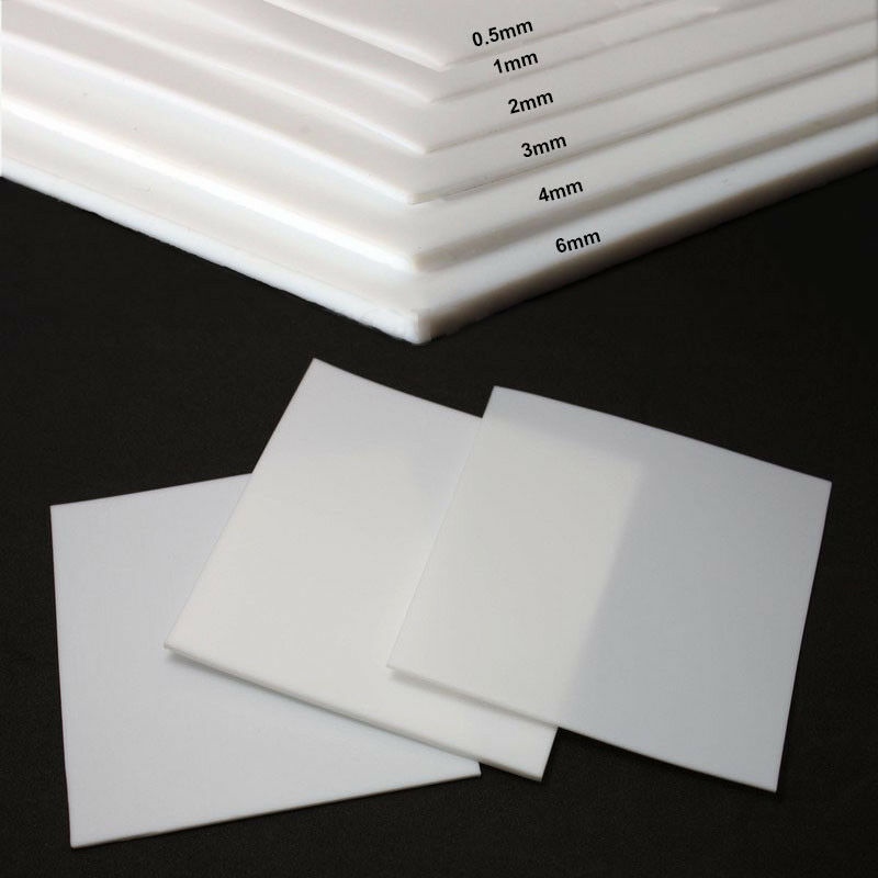 Thickness 1mm 2mm 3mm 5mm PTFE Sheet PTFE Plate PTFE Board Block Polytef  Plate Anti-Corrosion Size 100x100/120x120/150x150mm