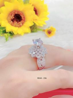 Nhẫn Nữ Mạ Bạch Kim Đính Xoàn Cực Đẹp - Bền Màu - N544