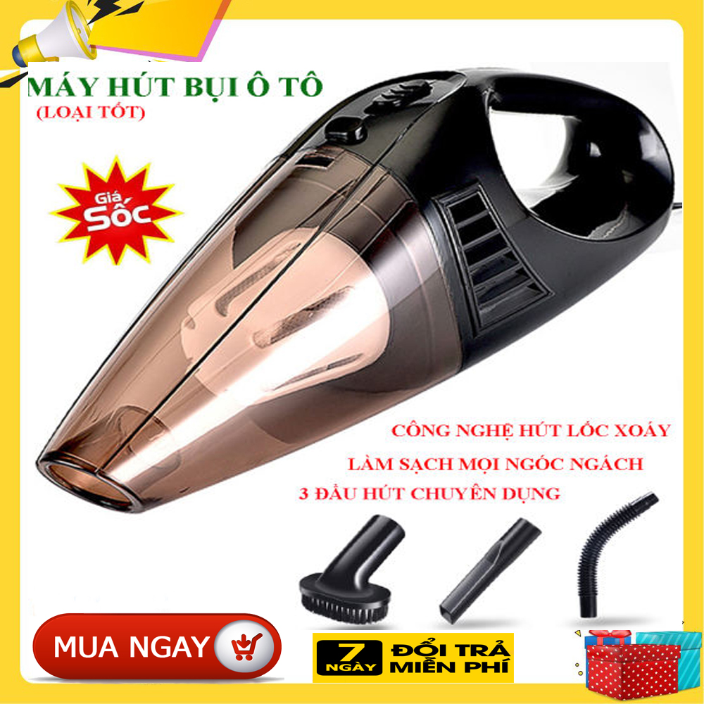 Máy Hút Bụi Ô Tô, Máy Hút Bụi Oto, Máy Hút Bụi Mini Ô Tô. Thiết kế nhỏ gọn, dễ thao tác, lực Hút Cực Mạnh Cùng 3 Đầu Hút Thông Minh,Giúp Máy Hoạt Động Hiệu Quả Ngóc Ngách Của Xe. Bảo Hành 1 Đổi 1. MUA NGAY!!!