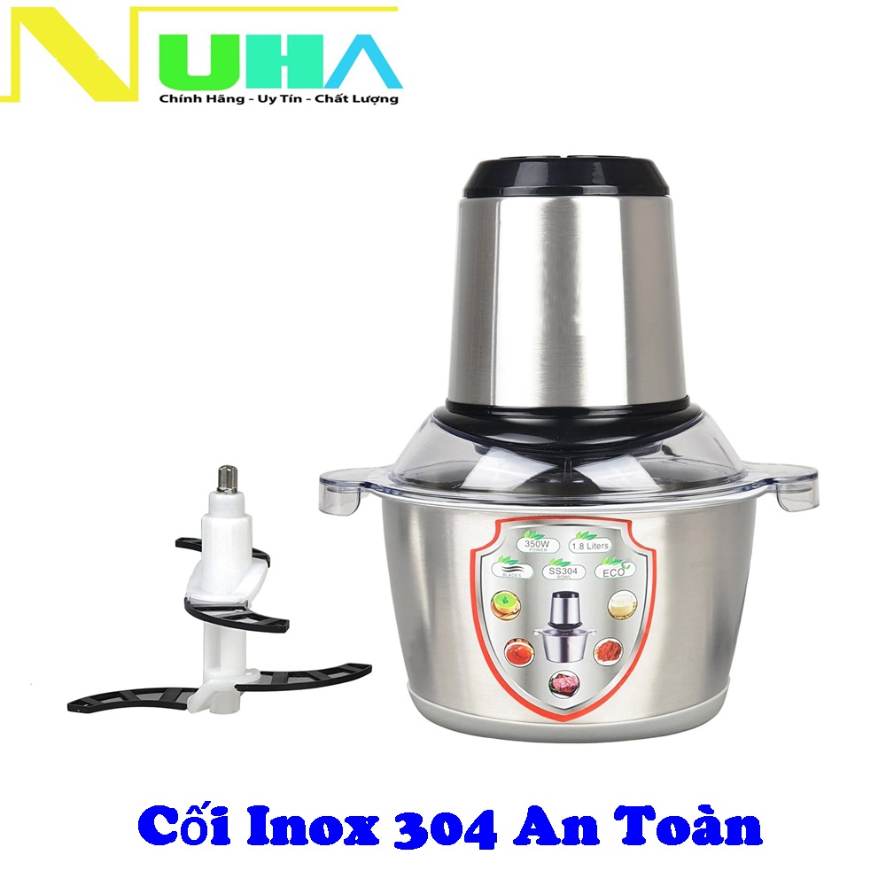 Máy xay thịt cá đa năng raiden rd-202 công suất 350w cối inox 304 1.8l chống bể vỡ 4 lưỡi dao, bảo hành 12 tháng