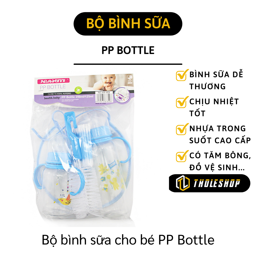Bộ bình sữa cho bé - Bộ bình sữa yếm cho bé PP Bottle vừa gọn gàng vừa tiện lợi - Bình sữa cho bé - Bình sữa kèm yếm cho bé