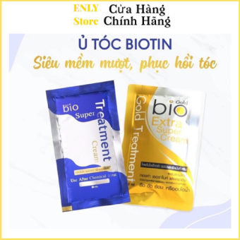Kem ủ tóc Bio Super Treatment Cream Xanh Dương, Bio Gold Vàng Ủ tóc siêu mượt phục tóc hồi hiệu quả
