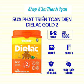 (Mẫu Mới) SỮA BỘT VINAMILK DIELAC ALPHA GOLD 2 LON 400G.