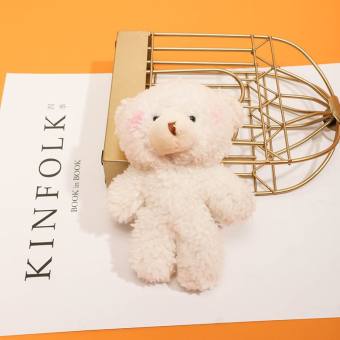 Móc khóa hình thú bông chú gấu trắng treo túi xách và ba lô tiemtuitotebypat