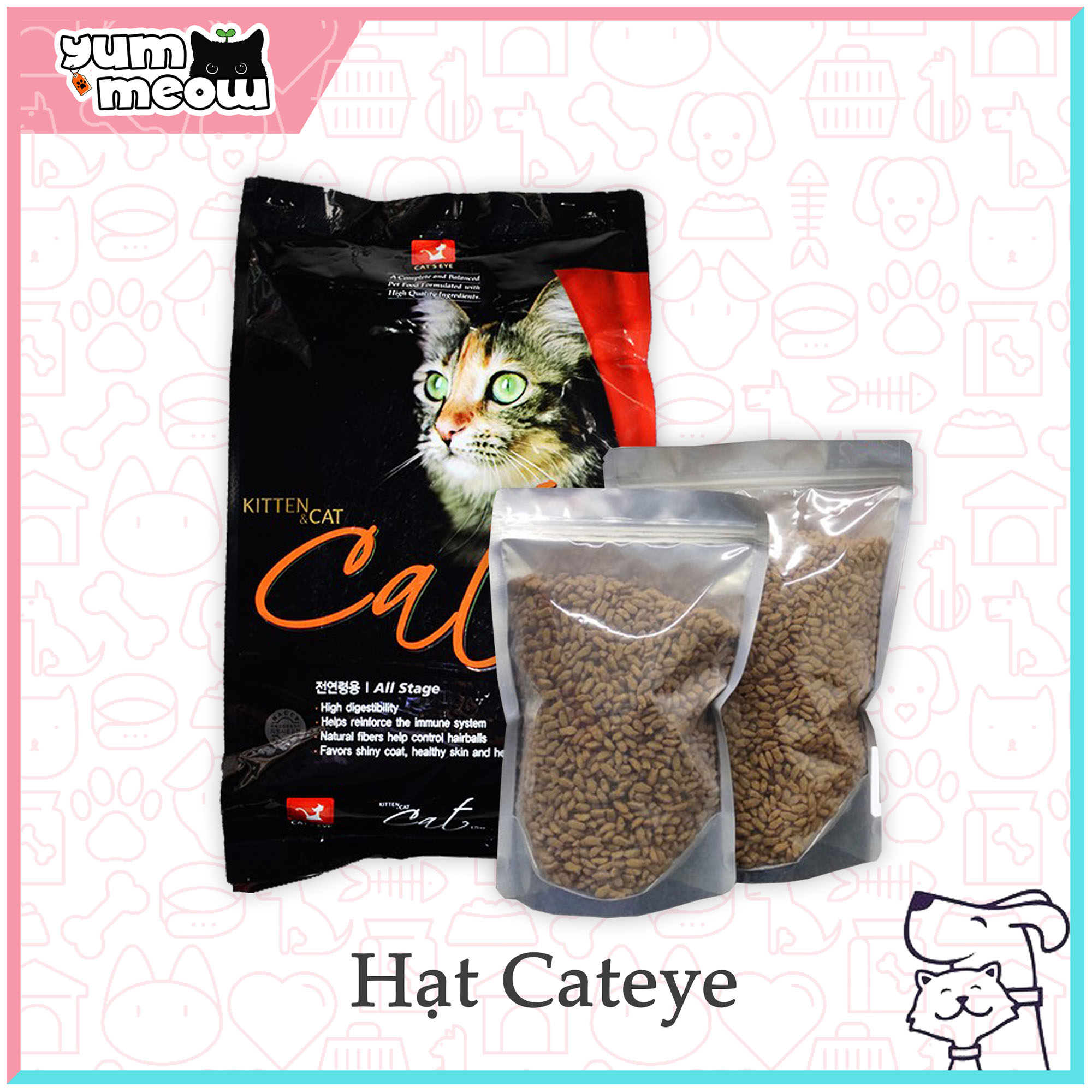 Hạt cho mèo | hạt cat eye | túi zip 1.5kg và túi nguyên 13.5kg | hạt dinh dưỡng cho mèo | yummeow petshop