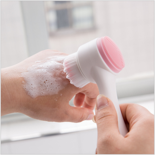 Cọ Rửa Mặt 2 Đầu, Cọ Massage Cầm Tay Làm Sạch Da Mặt