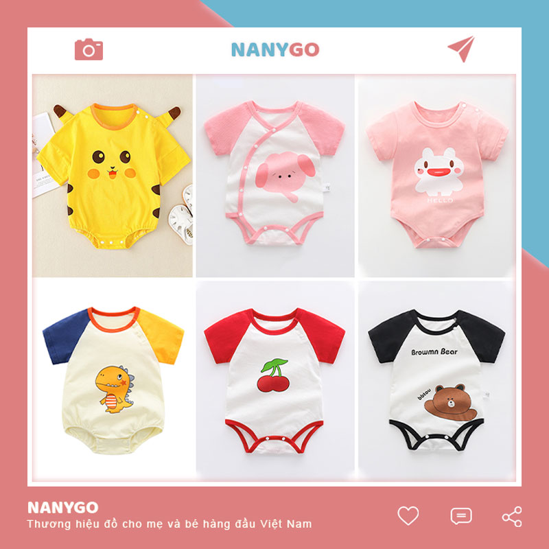 Bodysuit Cho Bé Trai Bé Gái Mẫu Body Chip Quần Áo Trẻ Em Sơ Sinh Vải Cotton Mềm Mịn Cho Mùa Hè - BDCHIP6