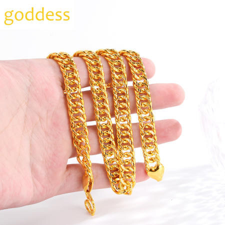 24K Saudi Gold Pawnable Necklace Chain for Men & Women