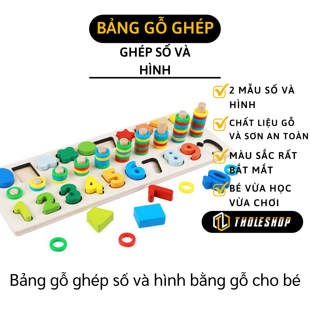 Bảng gỗ ghép số và hình giúp bé phát triển trí thông minh - Bộ đồ chơi ghép số thông minh cho bé - Bộ đồ chơi cho bé giúp bé học tập nhanh chóng