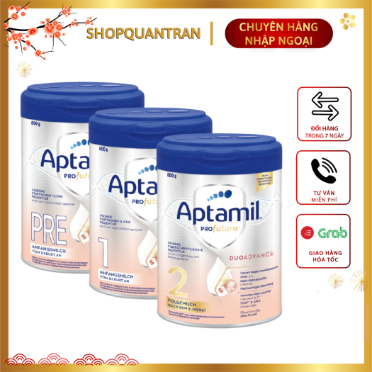 Sữa Aptamil Đức Bạc Pre,1,2 (Date 2025 Mẫu Mới) 800G Chính Hãng Giá Tốt