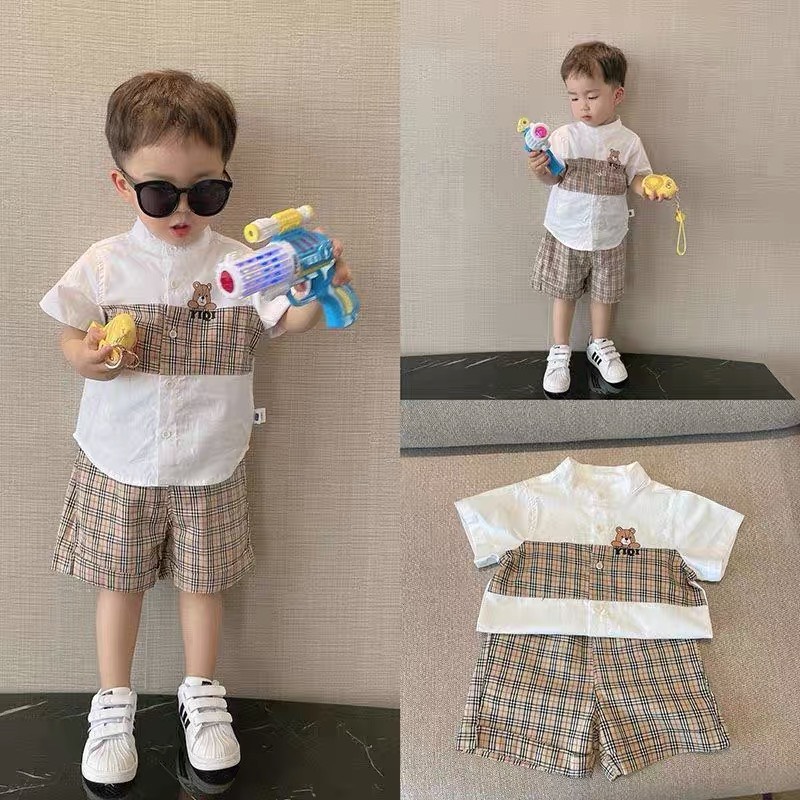 Bộ sơ mi cổ tàu cho bé 8-18kg
