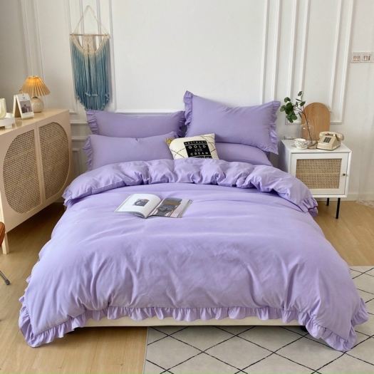 ̅❃✲  Bộ chăn ga gối cotton Tici viền bèo phong cách Hàn Quốc hàng loại 1 ( Không kèm ruột )