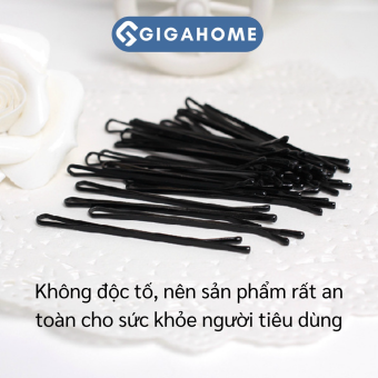 Vỉ 60 Cây Kẹp Tăm Đen GIGAHOME Ghim Tóc, Bền Đẹp 8400